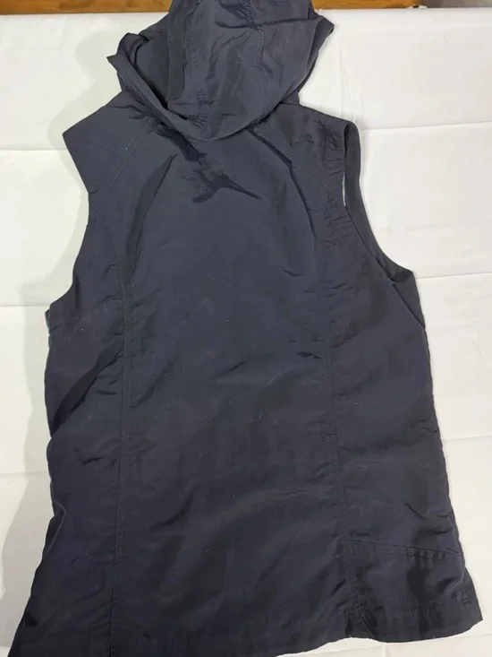 Eddie Bauer Navy Hooded Sleeveless Jacket Vest - Picture 4 of 5
